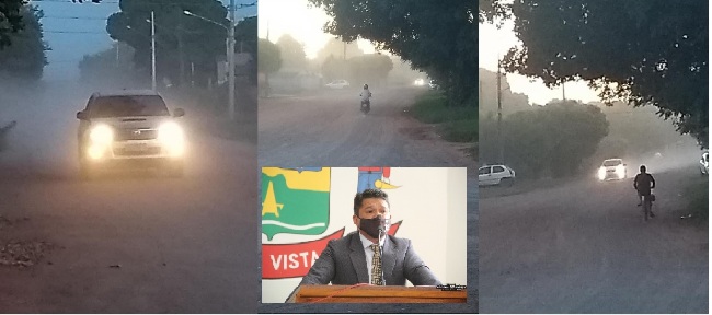 Vereador Edinho Duarte solicita que caminhão pipa molhe as ruas no Bairro Primavera e Rua Dinarte dos Santos