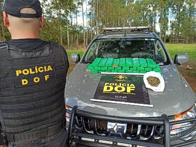 Bolsa com maconha foi localizada pelo DOF em plantação de milho durante a Operação Hórus