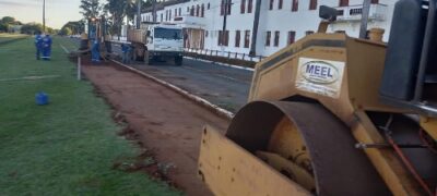 Pista de caminhada esta sendo construída em Bela Vista