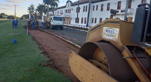 Pista de caminhada esta sendo construída em Bela Vista