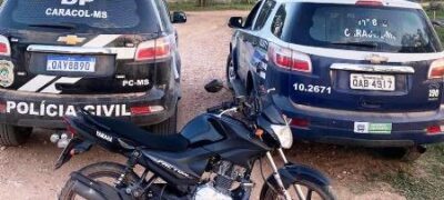 Polícia Militar de Caracol em conjunto com Polícia Civil, recuperam motocicleta roubada em Bela Vista