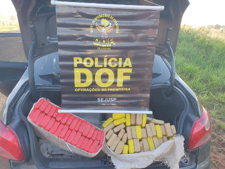 Veículo que seguia para o Paraná com mais de 200 quilos de maconha foi apreendido pelo DOF