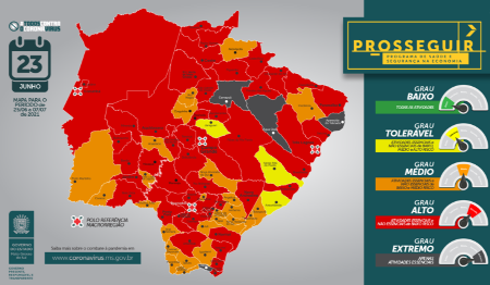 Nova atualização do Prosseguir classifica 60% dos municípios de MS na bandeira vermelha, incluindo Bela Vista