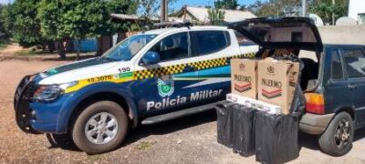 Polícia Militar apreende 250 pacotes de cigarros contrabandeados, durante Operação “Corpus Christi” no distrito de BoqueirãoV