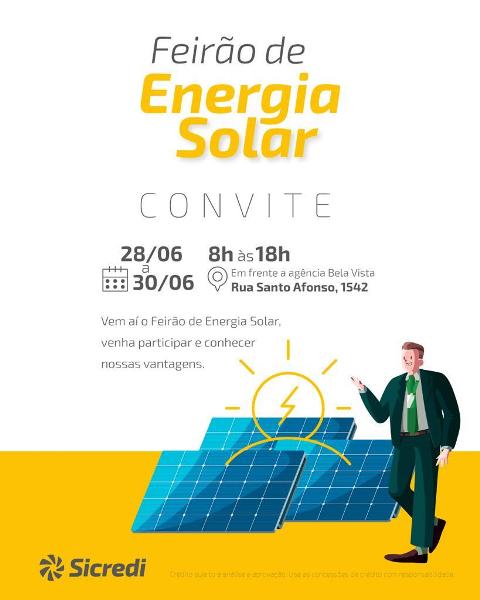 Sicredi Centro-Sul MS promove Feirão de Energia Solar em Bela Vista
