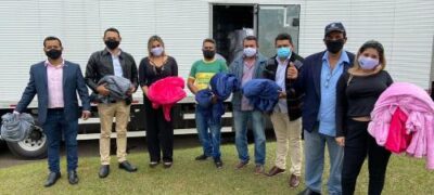 Vereadores de Bela Vista participam da entrega de 1 mil cobertores da “Campanha Aqueça Uma Vida”