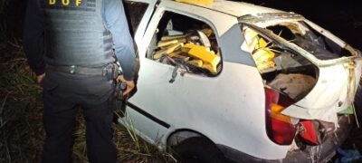 Veículo com mais de 300 quilos de maconha capota e é apreendido pelo DOF durante a Operação Hórus