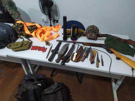 PMA de Amambai prende dois caçadores e apreende armas, munições, facas e outros materiais de caça e frustra caçada ilegal