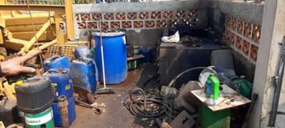 PMA de Jardim interdita oficina mecânica e autua proprietário por lançamento de efluentes de óleos e graxas poluindo o solo