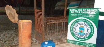 Polícia Militar Ambiental de Bela Vista apreende armadilha de caça de animais silvestres de grande porte