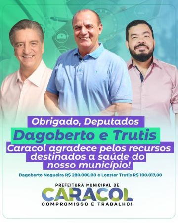 Prefeito Neco Pagliosa confirma a liberação de recursos dos deputados federais Dagoberto e Trutis