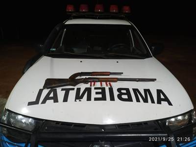 Polícia Militar Ambiental de Amambai prende indígena com duas armas de fogo e cinco munições ilegais