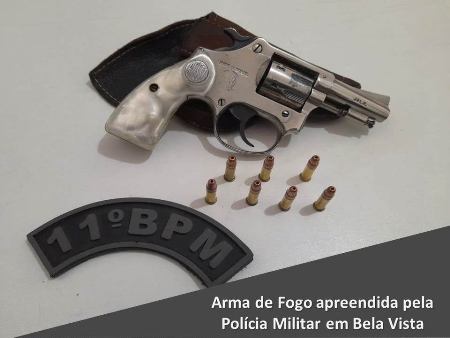 ́Policia Militar em Bela Vista prende homem por portar arma de fogo ilegalmente
