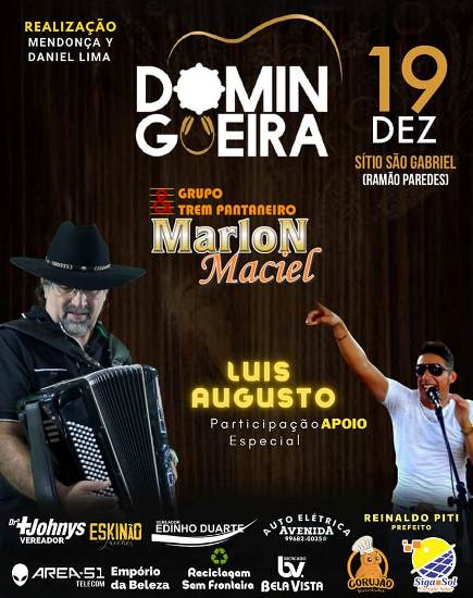 Marlon Maciel amina domingueira em Bela Vista dia 19 de dezembro