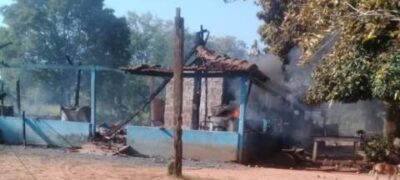 Casa pegou fogo no dia de Natal em Bela Vista