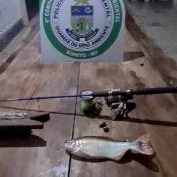 PMA de Bonito prende e autua em R$ 2 mil pescador profissional pescando em piracema, com petrechos proibidos