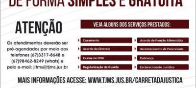Carreta da Justiça estará em Caracol nos dias 7 e 8 de março para resolver problemas judiciais da população