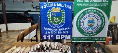 Polícia Militar apreende 38 KG de pescado proibido, em Jardim