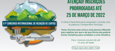 Inscrições para Concurso de Redação de Cartas são prorrogadas para o dia 25