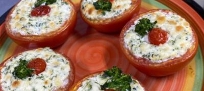 Receita Saudável: tomate recheado com creme de ricota e brócolis  