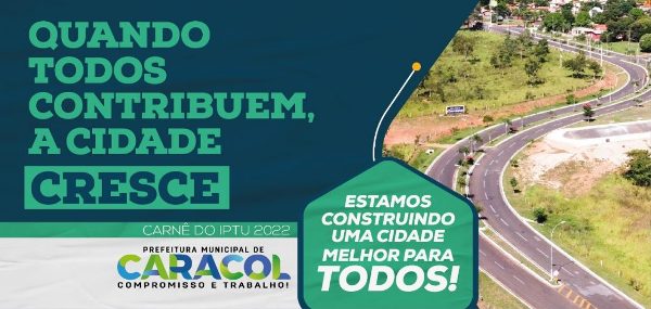 Em Caracol, IPTU 2022 vence em 11 de março