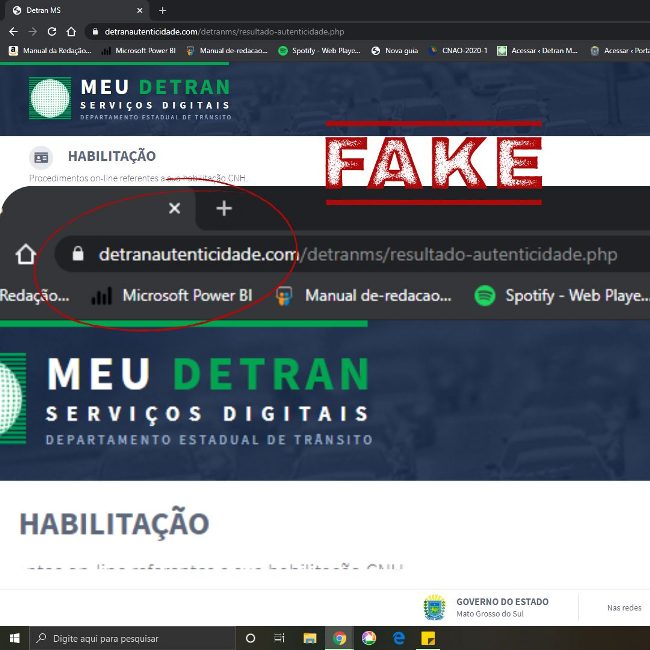 Detran-MS alerta para nova tentativa de golpe com site clonado