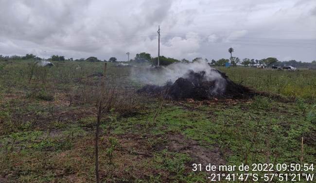PMA de Porto Murtinho autua infrator em R$ 8 por provocar incêndio para limpeza e renovação de pastagem em sua propriedade