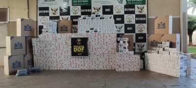 DOF apreende mais de 2600 pacotes de cigarros contrabandos na MS-379
