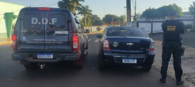 Dupla é presa pelo DOF em Maracaju levando carro furtado para o Paraguai
