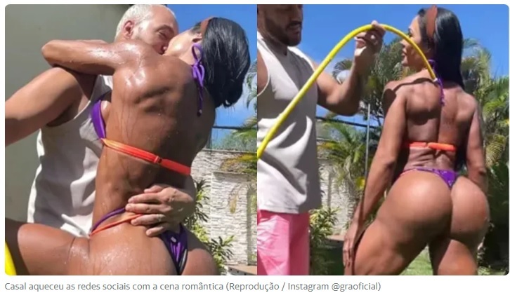 Gracyanne Barbosa e Belo se divertem em banho de mangueira