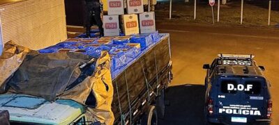 DOF apreende caminhão carregado com 25 mil pacotes de cigarro em Mundo Novo