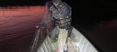 PMA do Parque das Várzeas do Rio Ivinhema apreende 400 metros de redes e outros petrechos ilegais de pesca