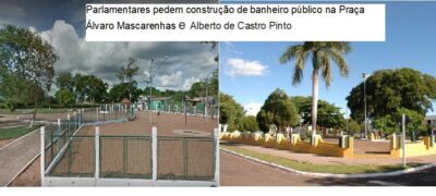 Parlamentares pedem construção de banheiro público na Praça Álvaro Mascarenhas e Alberto de Castro Pinto