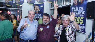 Carlos Bernardo e André Puccinelli inauguram comitê em Dourados