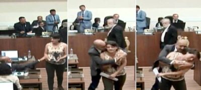 Vereadora é abraçada e beijada à força durante sessão em SC