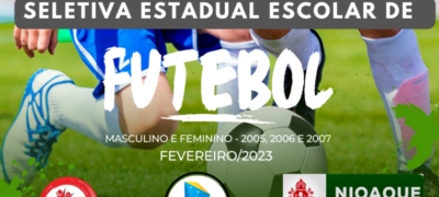 Nioaque vai sediar seletiva escolar estadual de Futebol de Campo