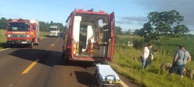 Em Ponta Porã, carro bate em moto, capota várias vezes e 4 morrem ao serem arremessados