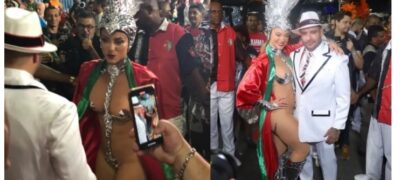 Rainha da Grande Rio, Paolla Oliveira dribla perrengue em fantasia toda transparente