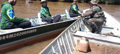 PMA de Dourados fiscaliza evento de pesca esportiva de mulheres no rio Dourados e apreende petrechos ilegais encontrados por elas