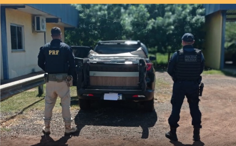 Ação conjunta entre Polícia Militar em Guia Lopes de Laguna e PRF, resulta na apreensão de mais de 800kg de drogas