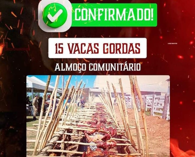 Prefeito Neco confirma 15 vacas para o almoço comunitário em comemoração ao aniversário de Caracol