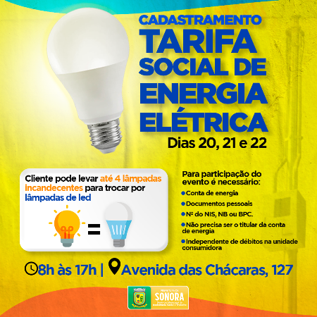 Ação promove cadastramento de Tarifa Social de Energia Elétrica