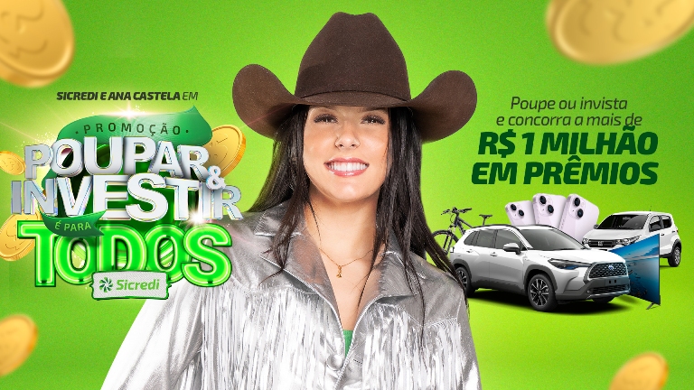 Primeiro sorteio da promoção Poupar e Investir é para Todos da Sicredi Centro-Sul MS acontecerá dia 1º de julho