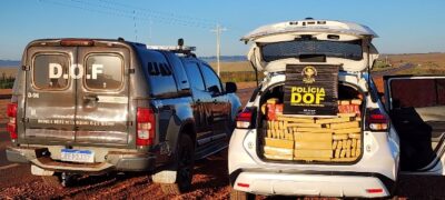 Veículo com mais de 800 quilos de maconha é apreendido pelo DOF na MS-164