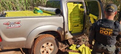 Hilux com placas falsas e carregada com mais de duas toneladas de maconha é apreendida pelo DOF em Itaquiraí
