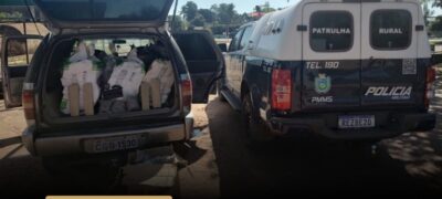 Policia Militar aprende 400 quilos de drogas em Guia Lopes da Laguna