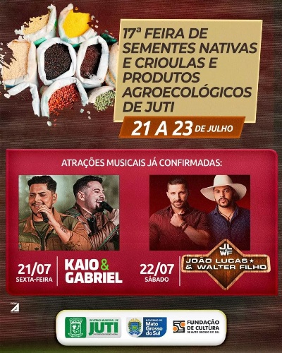 Começa hoje a 17ª Feira de Semente Nativas e Crioulas de Juti