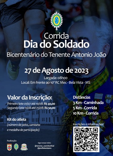 Bela Vista: Corrida ‘Dia do Soldado’ já esta com inscrições abertas