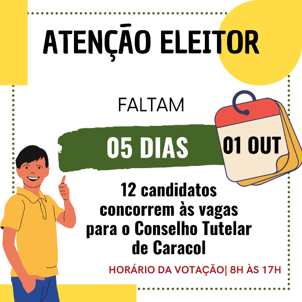 12 candidatos concorrem às vagas para o Conselho Tutelar de Caracol