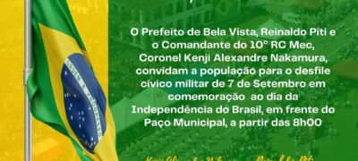 7 de setembro: Bela Vista terá Desfile em frente à prefeitura, às 8 da manhã